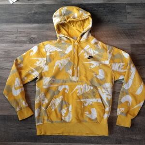 Nike AOP repeater logo comfy hoodie retro style size small yellow